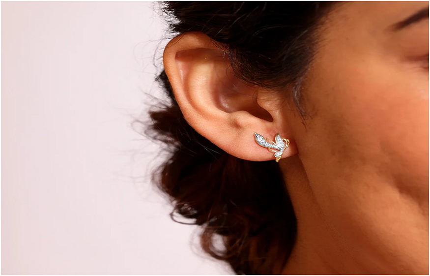 Butterfly Diamond Studs for Women